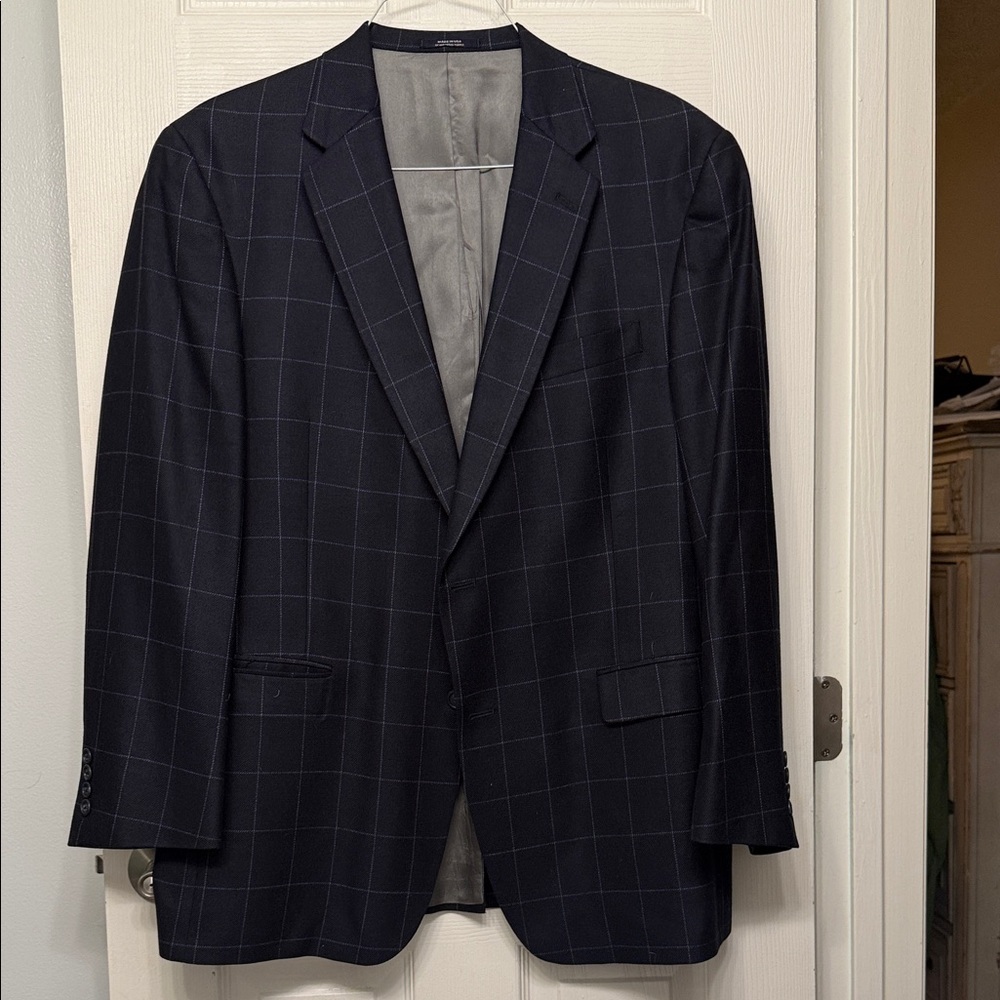Men's Navy Checkered Blazer